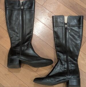 Ellen Tracy Leather Boots Black 7